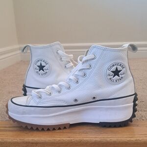 Converse Run Star Hike High Top Sneakers – White Leather Platform – Women’s Size
